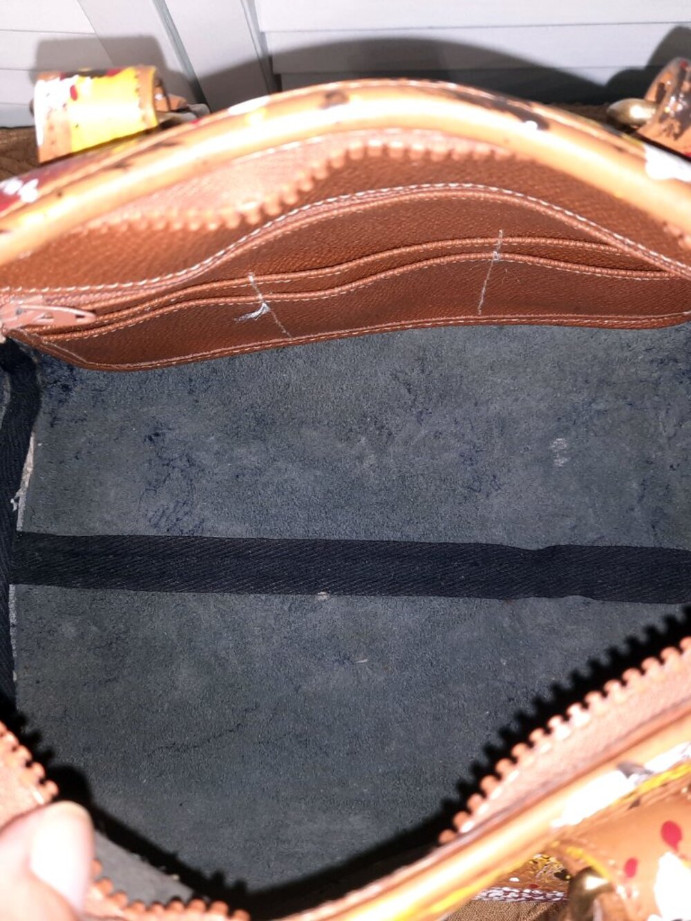 Dooney & Bourke Dipinta Inspired Hand Painted Vintage Speedy Style Barrel Bag - Picture 14 of 16